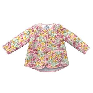 Cupcakes and Cashmere Quilted Floral Print‎ Button Front Jacket Girls 24M